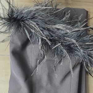 Gianni Bini Black Feather-Accent Romper